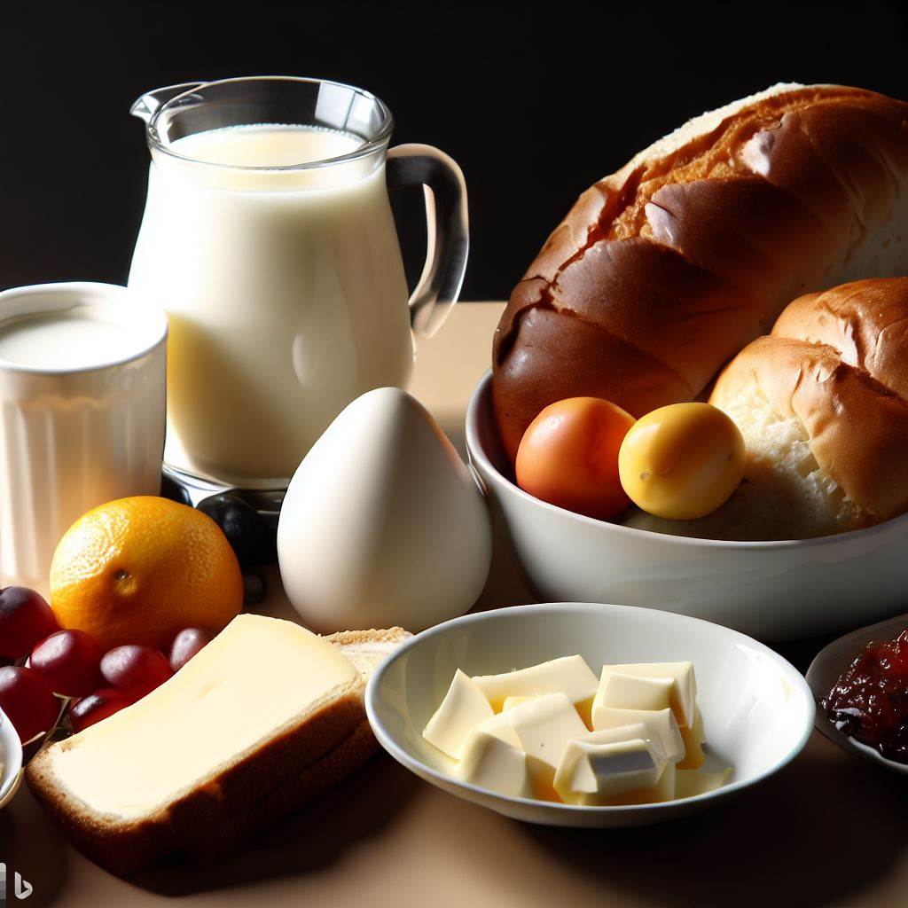 Breakfast foods for recipe in Hebrew